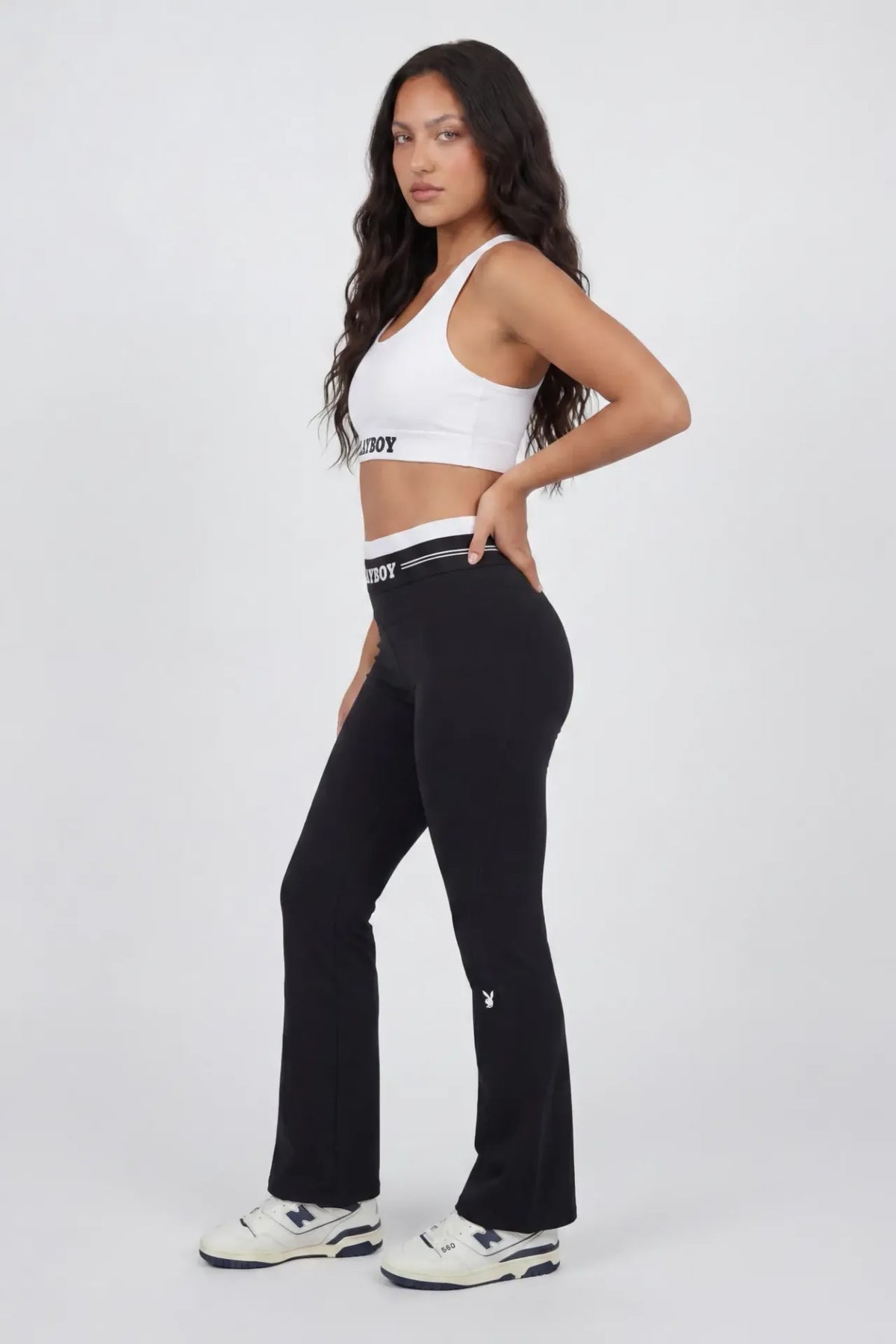 Alt View 10. Playboy Active High Density Flare Pant - Black